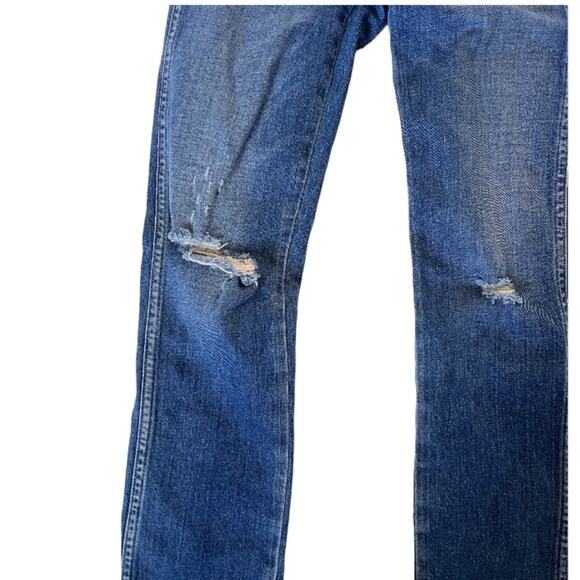 AMO babe thrifted with destroy distressed jeans cropped casual ankle - Picture 3 of 8